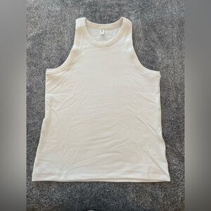 Kotn white race back tank, size large